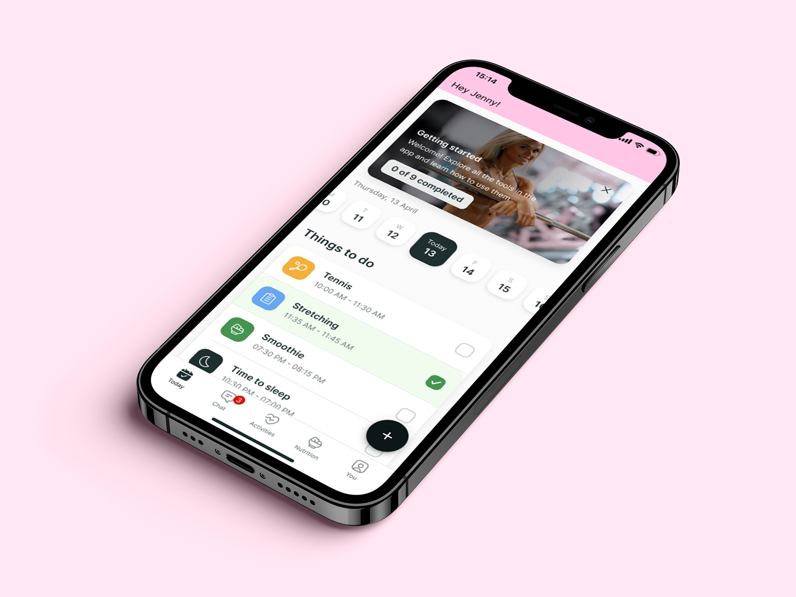 A mockup of the coaching app showcasing the features.